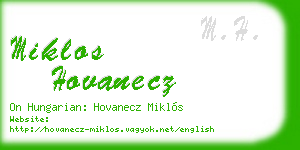 miklos hovanecz business card