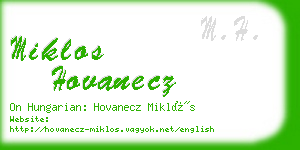 miklos hovanecz business card